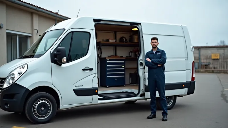 Furgone officina mobile allestito per artigiano italiano