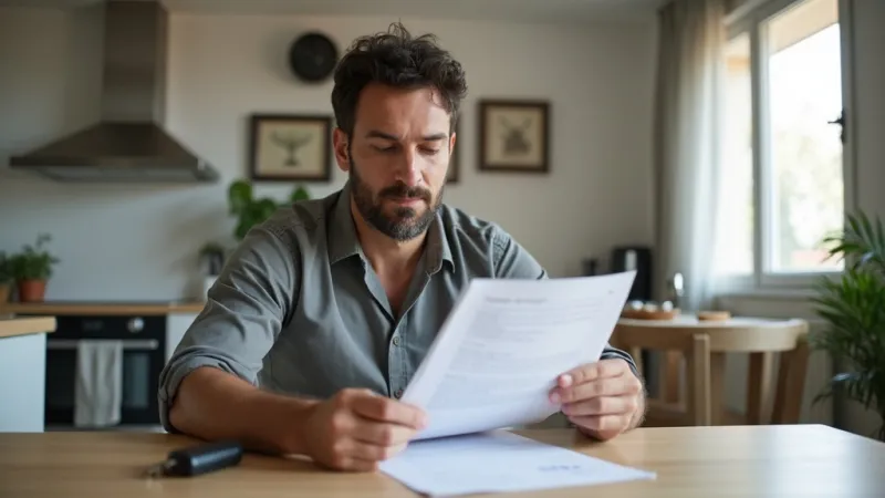 Uomo italiano esamina contratto noleggio lungo termine auto